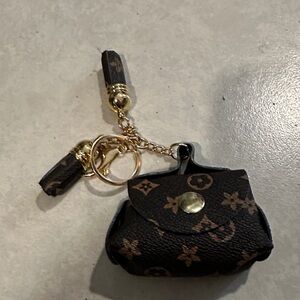 Elegant Brown Monogram Keychain